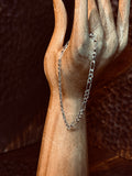 sterling silver Italian Figaro chain bracelet - 8"