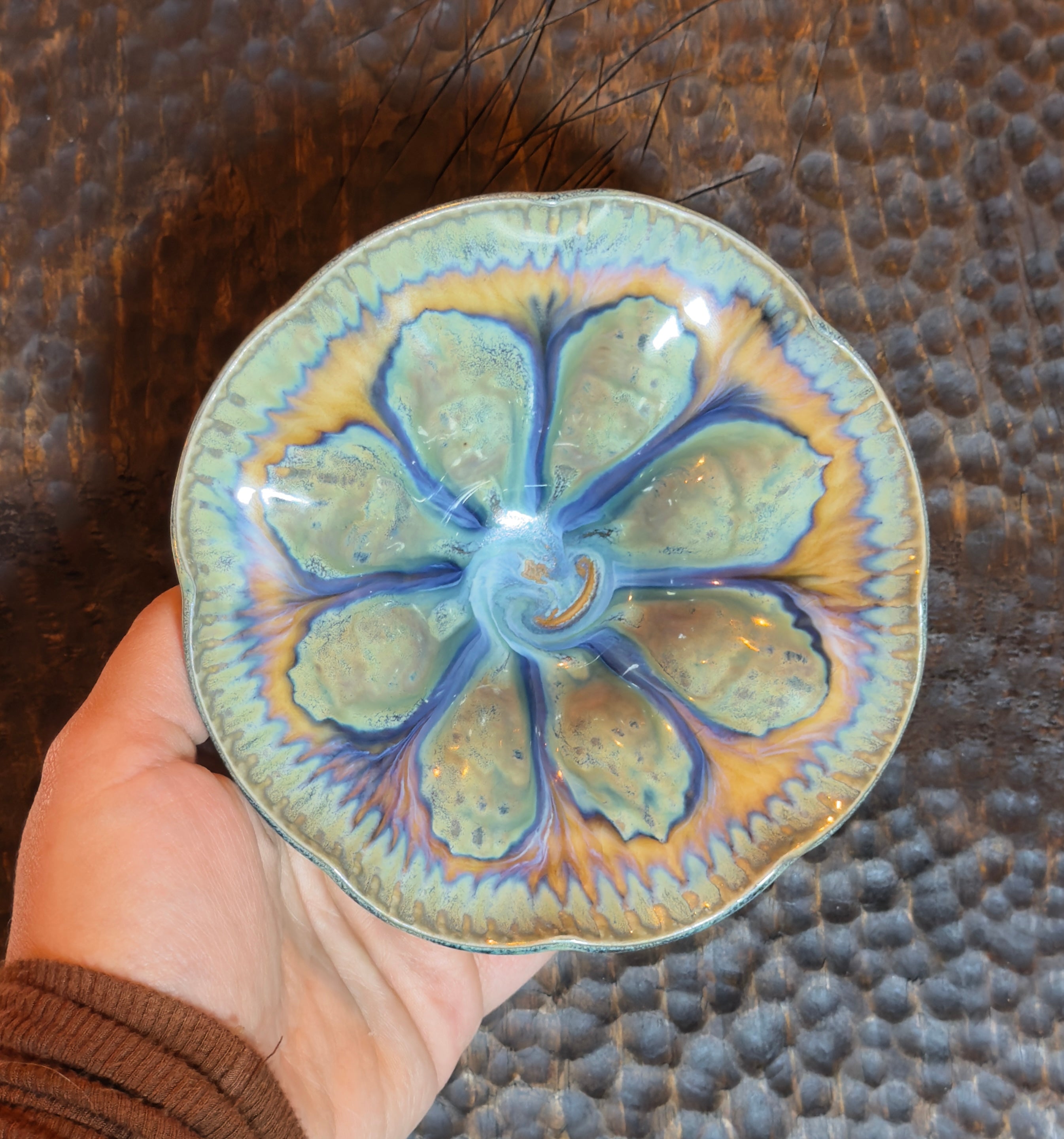 Bliss Ak Peacock Hues Ring Bowl/Key Dish