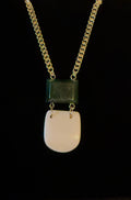 Walrus Ivory & Jade necklace - 18”+ drop length