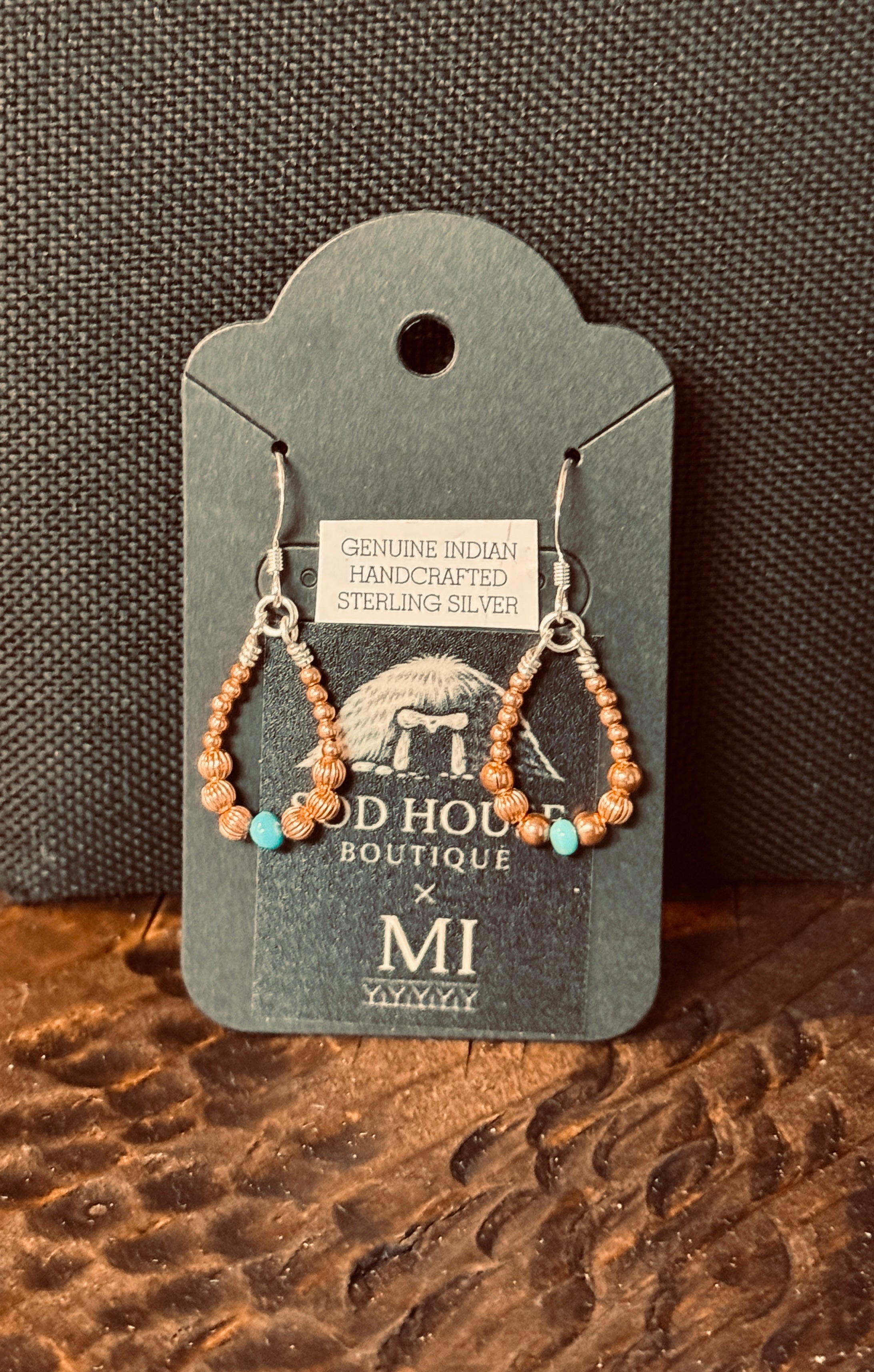 Copper & Turquoise Teardrop Earrings