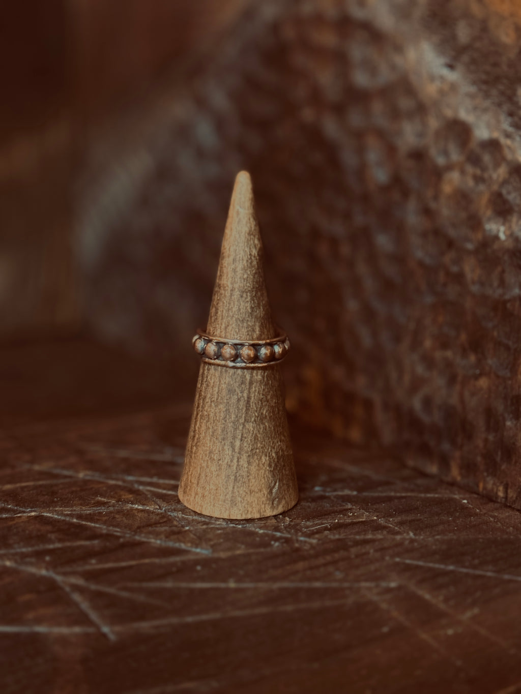 Copper Bubbles Ring - Fully Adjustable - 6.5mm wide band