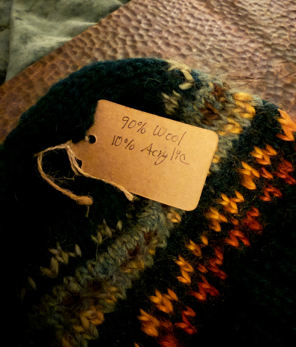 Wool-Rich Emerald Beanie With Vivd Fair Isle Pattern