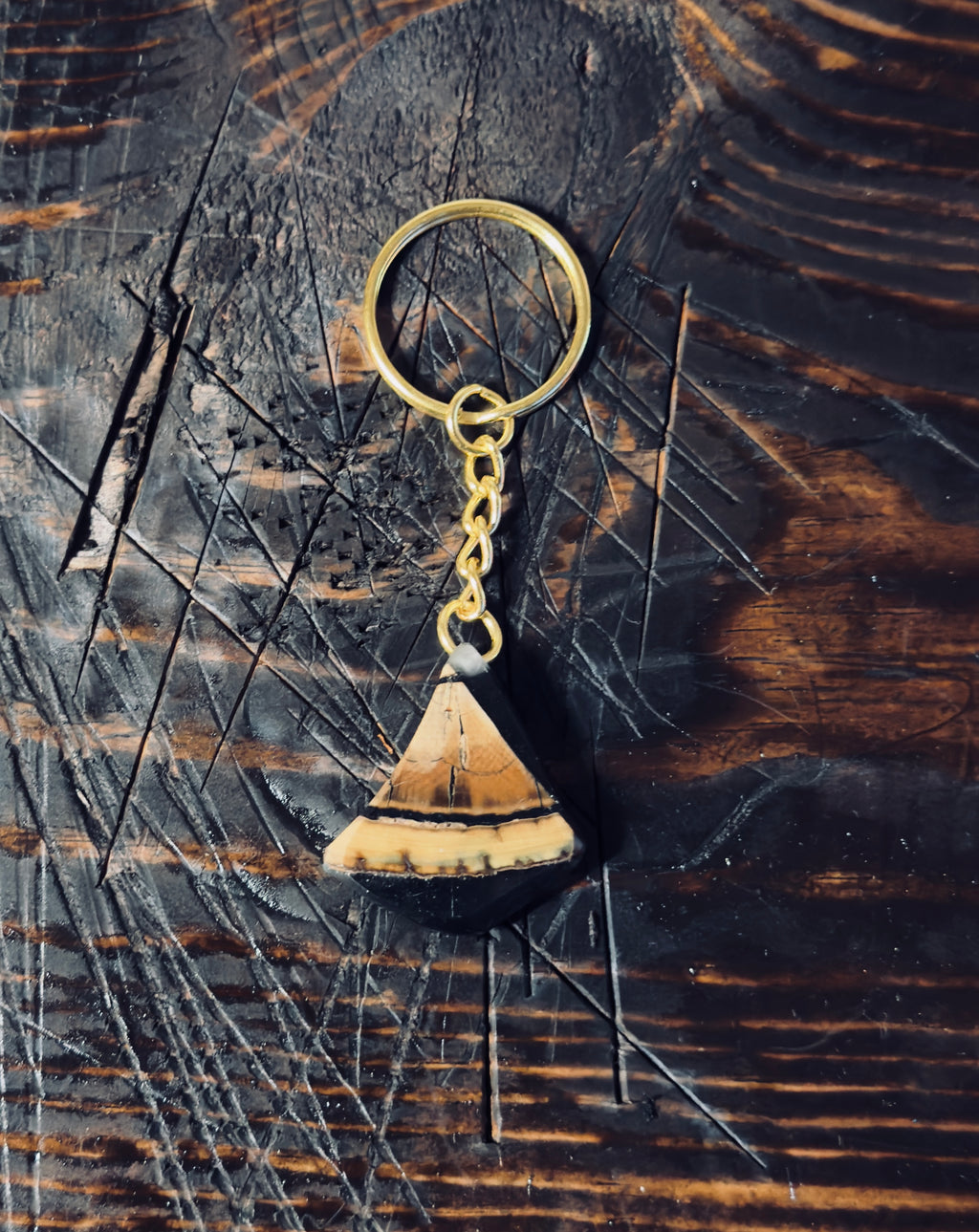 FOSSILIZED WALRUS IVORY KEYCHAIN - 02