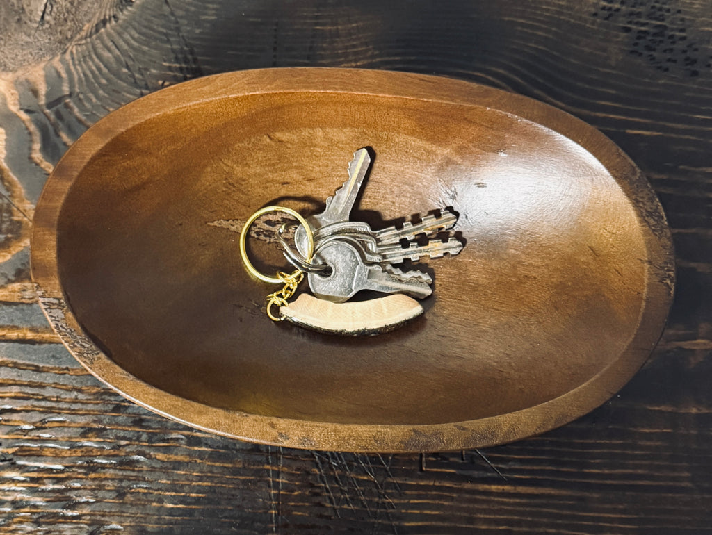 FOSSILIZED WALRUS IVORY KEYCHAIN - 04