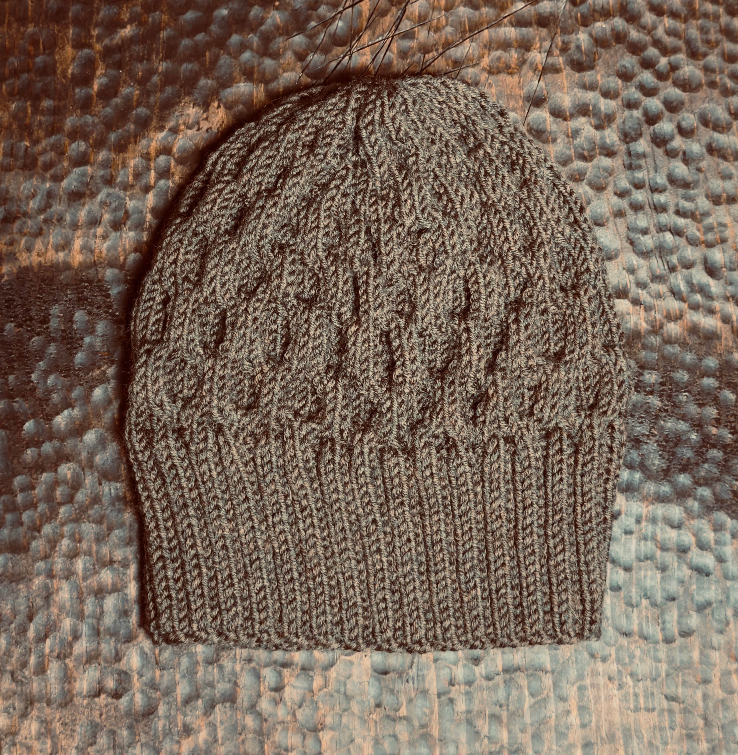 Green Chain Knit Hat 100% Super-wash Fine Merino Wool
