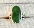 OVAL ALASKA JADE STERLING SILVER RING - 7