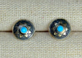 NAVAJO STERLING SILVER BUTTON STUDS - TURQUOISE