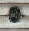MOSS AGATE GREEN RING 7 3/4