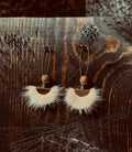 117 - MINK EARRINGS WITH GOLD DRUZY AGATES - LONG KIDNEY HOOKS