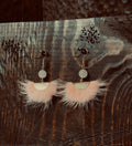 121 - PINK Mink & Rose Quartz Earrings
