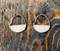 ROSE QUARTS HALF-MOON EARRINGS