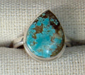 TEARDROP TURQUOISE RING IN STERLING SILVER SETTING - 8