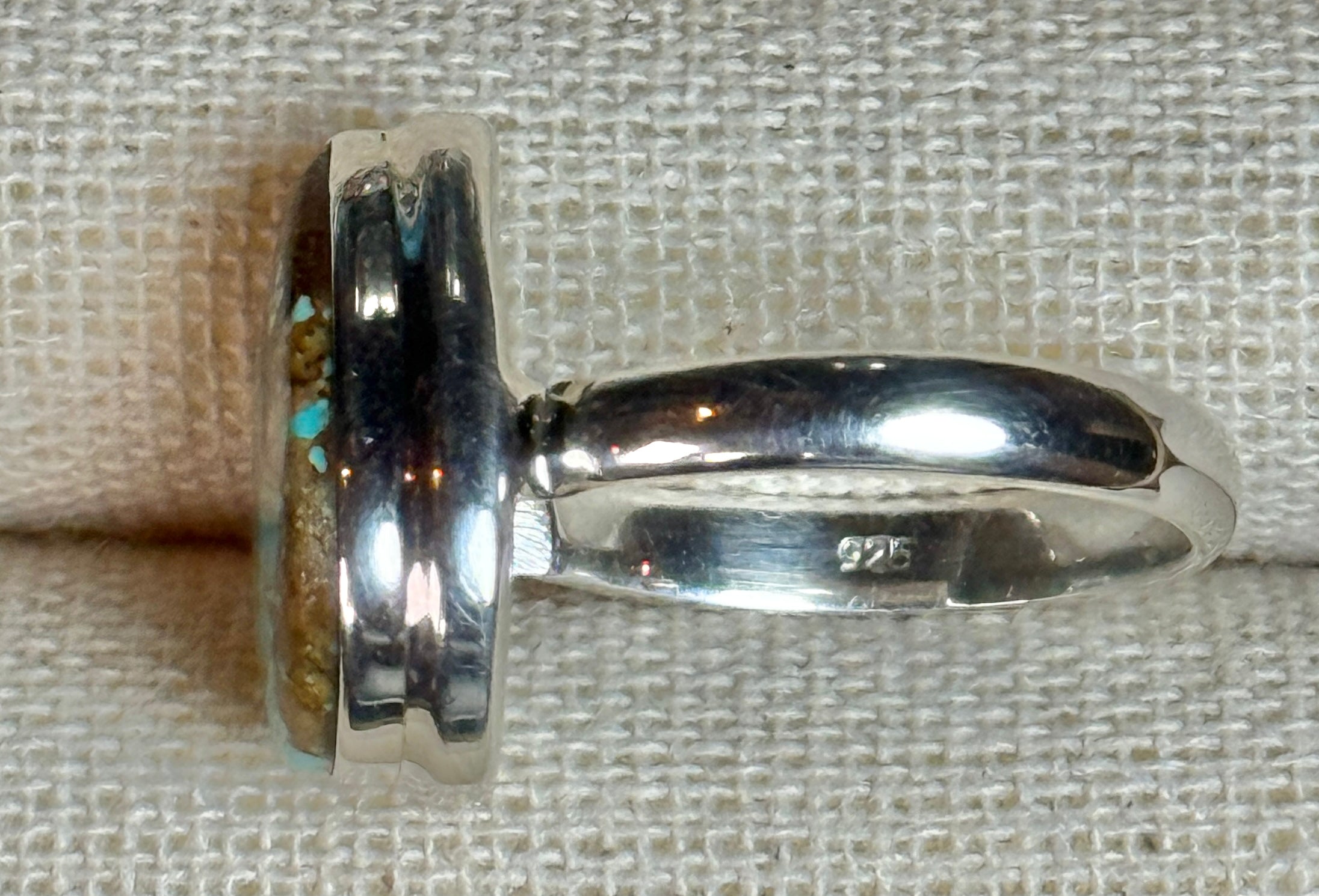 TEARDROP TURQUOISE RING IN STERLING SILVER SETTING - 8