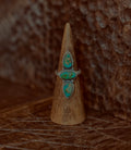 Triple Stone Sonoran Gold Turquoise ring - 7 - TSSGT