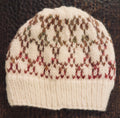 Warm Tones & White Thick Knit Fair Isle Beanie