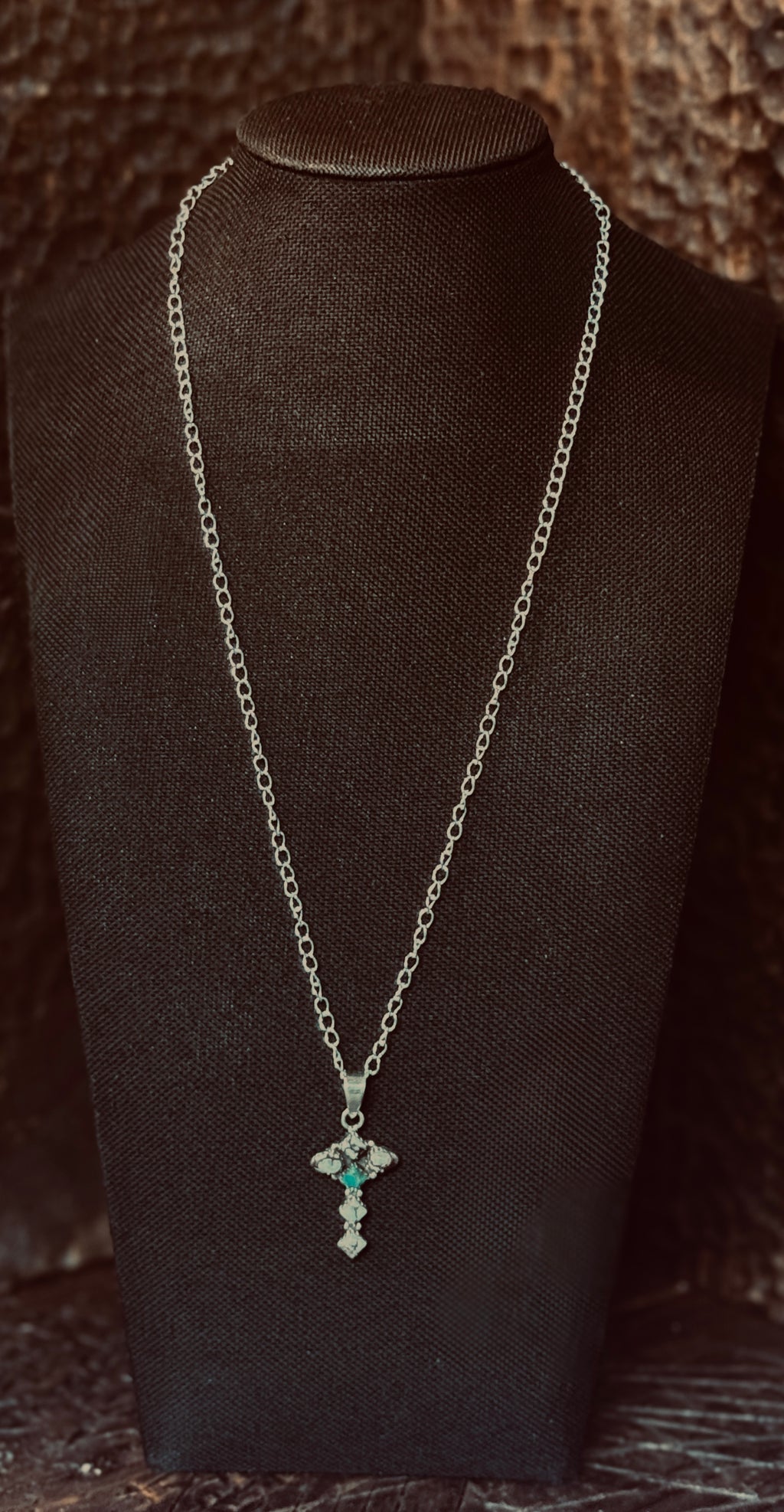 WILD HORSE AND SONORAN GOLD TURQUOISE PENDANT ON STERLING SILVER CHAIN
