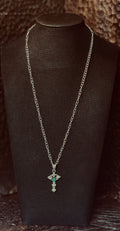 WILD HORSE AND SONORAN GOLD TURQUOISE PENDANT ON STERLING SILVER CHAIN